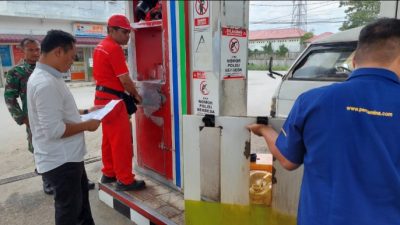 Sat Reskrim Polres Taput Cek Pasokan BBM di SPBU Menjelang Mudik Lebaran 2024