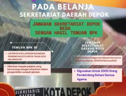 Ada Apa, Pemkot Depok Kenapa Tak Berani Terbuka ? Soal Honorarium Rohaniwan sebesar 9,6 Miliar Pada Sekretariat Daerah Depok Jawaban Berbeda dengan Temuan BPK RI.