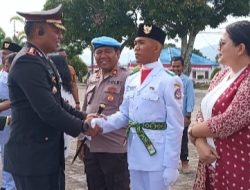 Kapolres Toba Hadiri Pengukuhan 20 Paskibraka Tingkat Kabupaten Toba 2025