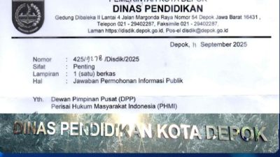 Ada Apa? PHMI Pertanyakan Belanja Pengadaan Tahun 2024 Senilai 28,2 Miliar, Disdik Depok Ogah Transparan