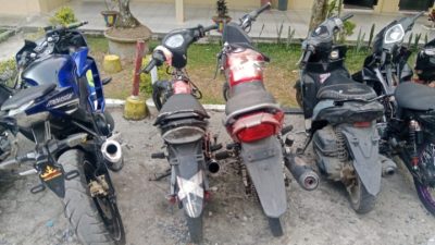 7 Sepeda Motor Berknalpot Racing Berhasil Diamankan Satlantas Polres Toba 