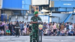 Kasdam I/BB Pimpin Upacara Penyambutan Personel Brigif dan Yon TP Tahap II di Dermaga Belawan
