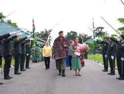 Penyambutan Pangdam I/BB dan Ketua Persit KCK Daerah I/BB di Makodam I/BB