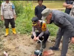 Polres Taput Pasang 4 Titik Sumur Bor di Wilayah Terdampak Bencana Lon gsor Dan Banjir di Kabupaten Taput Akhir November Lalu.