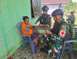 Satgas Yonif 410/Alugoro Pos Jagiro Laksanakan Yankes Gratis Door to Door di Wilayah Perbatasan