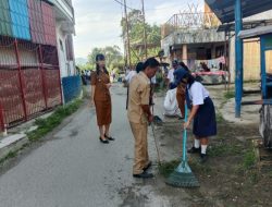 Gotong Royong Tingkatkan Kebersihan Lingkungan di Kecamatan Silaen 