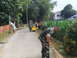 Babinsa, Perangkat Desa dan Warga Gelar Gotong Royong Bersama