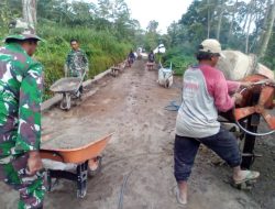 Kejar Target Akhir TMMD, Satgas Kodim Boyolali Pacu Pembangunan Talud dan Rabat Beton di Desa Mliwis