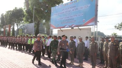 Kapolres Humbahas Pimpin Apel Gelar Pasukan Operasi Ketupat Toba 2026