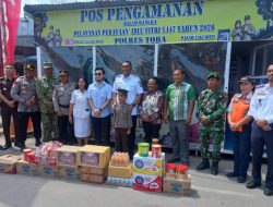 Pabung Kodim 0210/TU Bersama Forkopimda Toba Tinjau Pos Pengamanan Laguboti 