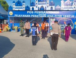 Koramil 17/Balige Jaga Pos Pengamanan Pos Terpadu Lebaran Idul Fitri