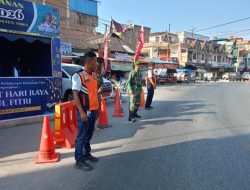 Pelda R Siringoringo Perkuat Pengamanan Arus Mudik Lebaran di Pos Pam Laguboti 