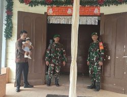 Babinsa Laksanakan Pengamanan Ibadah Mingguan di Gereja HKBP Laguboti 