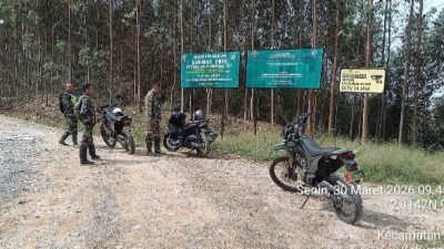 Satgas PKH Kodim 0210/TU Aktif Monitoring dan Patroli Plang Penutupan Izin PT TPL Sektor Habinsaran