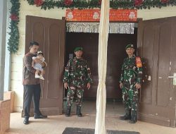 Babinsa Laksanakan Pengamanan Ibadah Hari Raya Paskah di Gereja HKBP Laguboti 