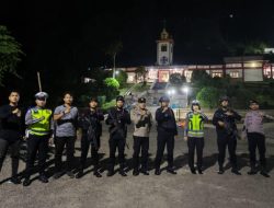 Brimob Siaga Amankan Malam Paskah di Gunungsitoli, Patroli Humanis Jaga Kamtibmas Tetap Kondusif
