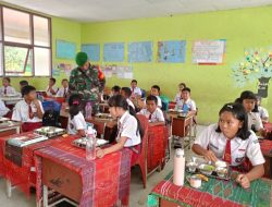 Babinsa Monitoring Pengawasan Penyaluran Program MBG di Sekolah 