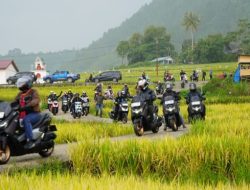 Promosikan Wisata Danau Toba, Pemkab Toba Sambut Hangat Touring Maxi Tour Boemi Nusantara Yamaha