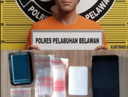 Sat Narkoba Polres Pelabuhan Belawan Tangkap Pengedar Sabu di Desa Manunggal