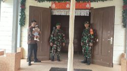 Babinsa Laksanakan Pengamanan Ibadah Mingguan di Gereja HKBP Godung Laguboti 