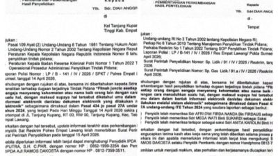 PHMI dan Tim Advokat Terus Kawal Kasus Dugaan Penghinaan Profesi Wartawan TVRI di Empat Lawang Berlanjut, Polisi Terbitkan SP2HP