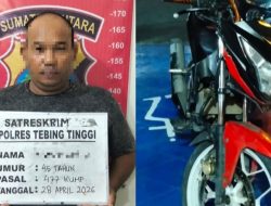 Tak Berkutik, Spesialis Curanmor Diamankan Sat Reskrim Polres Tebing Tinggi