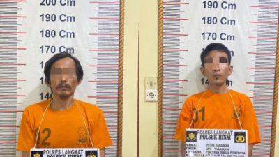 Polsek Hinai Bekuk Dua Terduga Pelaku Pencurian Jerjak Besi dan Pintu Rumah