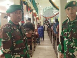 Babinsa Laksanakan Pengamanan Ibadah Mingguan di Gereja