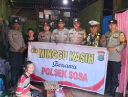 Polsek Sosa Kembali Salurkan Bantuan Sosial Melalui Program Minggu Kasih