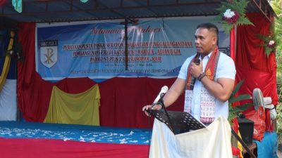 Kapolres Toba Hadiri Perayaan Pesta Paskah Serayon Asahan dan Penggalangan Dana Pembangunan Gereja Katolik St. Markus Adian Baja