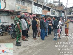 Koramil 17/Balige Laksanakan Pendampingan Penertiban Pedagang kaki lima di Terminal Mini Pasar Balige