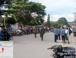Koramil 17/Balige Laksanakan Pendampingan Penertiban Pedagang Kaki Lima di Seputaran Depan Rumah Sakit HKBP Balige
