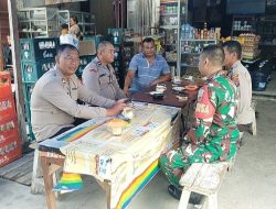 Babinsa Jalin Kekompakan dan Hubungan Baik dengan Personel Polsek Laguboti 