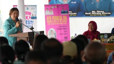 Ny. Astita Effendi Napitupulu Hadiri Monitoring dan Evaluasi IVA Test oleh TP PKK Sumut di Puskesmas Tandang Buhit Balige