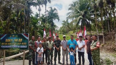 Karya Bakti Skala Besar TNI AD Rampungkan Jembatan Armco Sungai Menaula di Nias Utara
