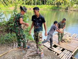 Bakti TNI untuk Rakyat, Jembatan Gantung Sungai Idanoho di Nias Selatan Capai Progres 41,5 Persen