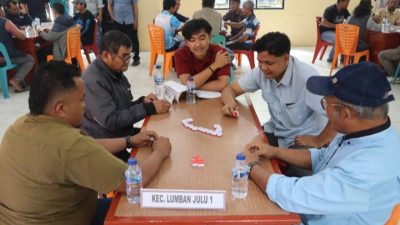 Pererat Persaudaraan di HUT Bhayangkara Ke 80, 32 Tim Ikuti Lomba Gaple Polres Toba 