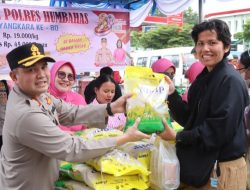 Sambut HUT Bhayangkara ke-80, Polres Humbahas Gelar Pasar Murah