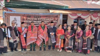 Danramil 16/Laguboti Hadiri Pesta Syukuran Tugu Raja Parumbal Hutahaean/br Hasibuan di Desa Pardomuan Nauli