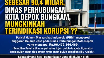 PHMI Sorot Anggaran Belanja Jasa Sebesar 90,4 Miliar, Dinas Perhubungan Kota Depok Bungkam, Mungkinkah Terindikasi Korupsi ?