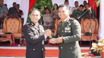 Dandim 0210/TU Hadiri Upacara HUT Bhayangkara ke-80 di Polres Taput 