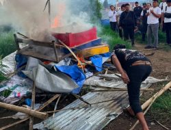 Barak Diduga Tempat Konsumsi Sabu Yang Viral di Medsos Digerebek, Satresnarkoba Polres Karo Bakar Lokasi