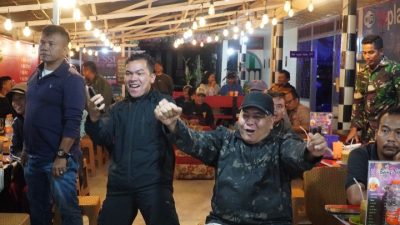 Kodim 0210/TU Bersama Masyarakat Gelar Nobar Sepak Bola Gembira Piala Dunia 2026, Spanyol Taklukan Belgia 