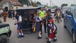 Satlantas Humbahas Hadir di Tengah Kepadatan Lalin Hari Pertama Sekolah