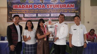 Kontingen Toba Harumkan Nama Sumut di Pesparawi Nasional XIV, Pemkab Gelar Ibadah Syukur