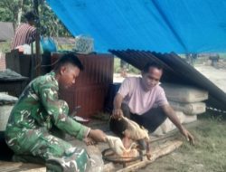 Momen Kebersamaan Prada Kevin Bantu Warga Siapkan Makan Siang di Lokasi TMMD