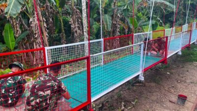 Bakti TNI untuk Rakyat Berbuah Nyata, Jembatan Gantung Sungai Sowu Segera Rampung