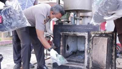 Satres Narkoba Polres Asahan Musnahkan 8,7 Kg Sabu dan 772 Vape Etomidate, Selamatkan 19.600 Jiwa