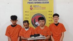 Satresnarkoba Polres Tapsel Berhasil Amankan 4 Pria, Sabu dan Pil Ekstasi Disita