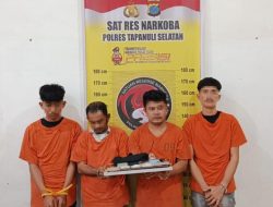 Satresnarkoba Polres Tapsel Berhasil Amankan 4 Pria, Sabu dan Pil Ekstasi Disita